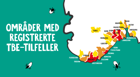 Områder med registrerte TBE-tilfeller